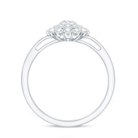 Certified Round Moissanite Double Halo Engagement Ring