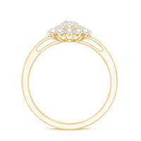 Certified Round Moissanite Double Halo Engagement Ring