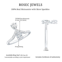 Pear and Round Cut Moissanite Toi et Moi Engagement Ring