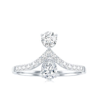 Pear and Round Cut Moissanite Toi et Moi Engagement Ring