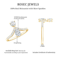Pear and Round Cut Moissanite Toi et Moi Engagement Ring