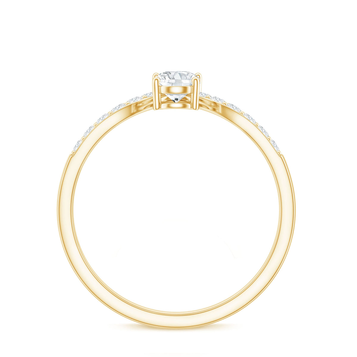 Pear and Round Cut Moissanite Toi et Moi Engagement Ring
