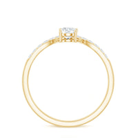 Pear and Round Cut Moissanite Toi et Moi Engagement Ring