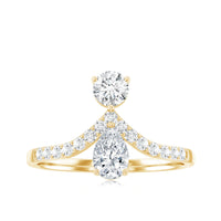 Pear and Round Cut Moissanite Toi et Moi Engagement Ring