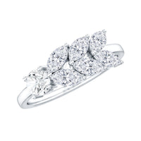 Nature-inspired moissanite anniversary ring for women featuring intricate floral design, crafted by Rosec Jewels.