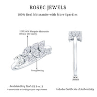 Nature-inspired moissanite anniversary ring for women featuring sparkling gemstones and intricate floral design by Rosec Jewels.