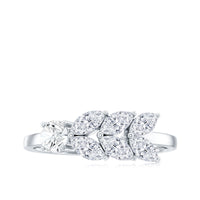 Nature-inspired moissanite anniversary ring for women featuring intricate floral design by Rosec Jewels.