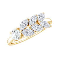 Nature-inspired moissanite anniversary ring for women featuring a detailed floral design and sparkling center stone by Rosec Jewels