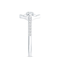 Certified Moissanite floral engagement ring for her with intricate floral design and sparkling stones, by Rosec Jewels.