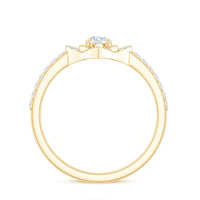 Certified Moissanite floral engagement ring for her featuring intricate floral design and sparkling center stone by Rosec Jewels.