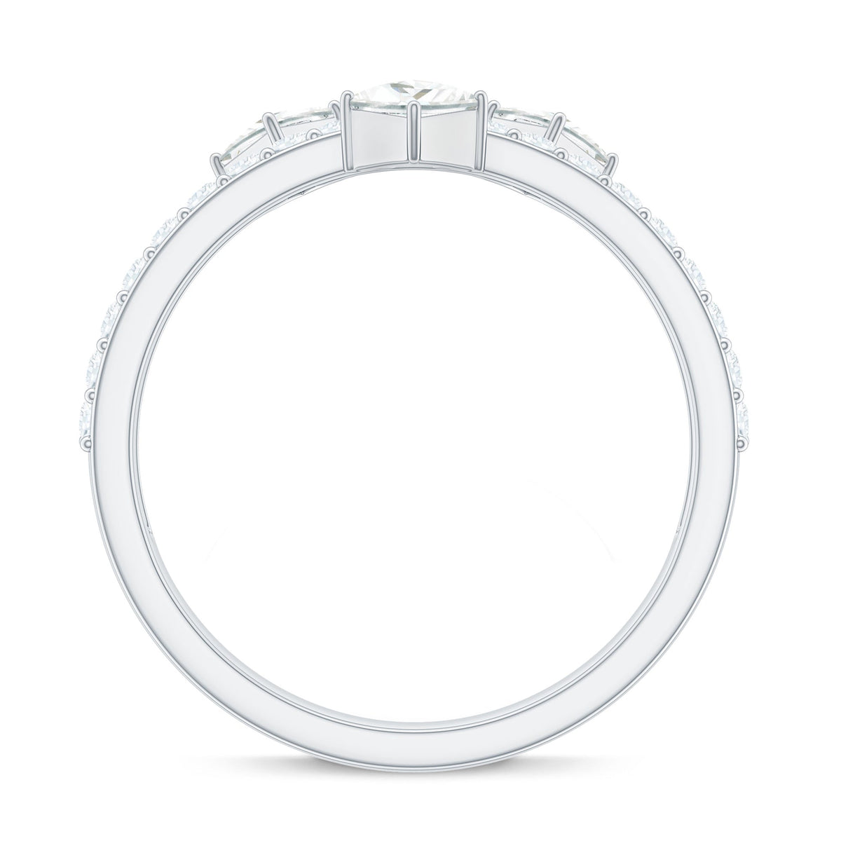 1.50 CT Designer Zircon Band Ring in Prong Setting
