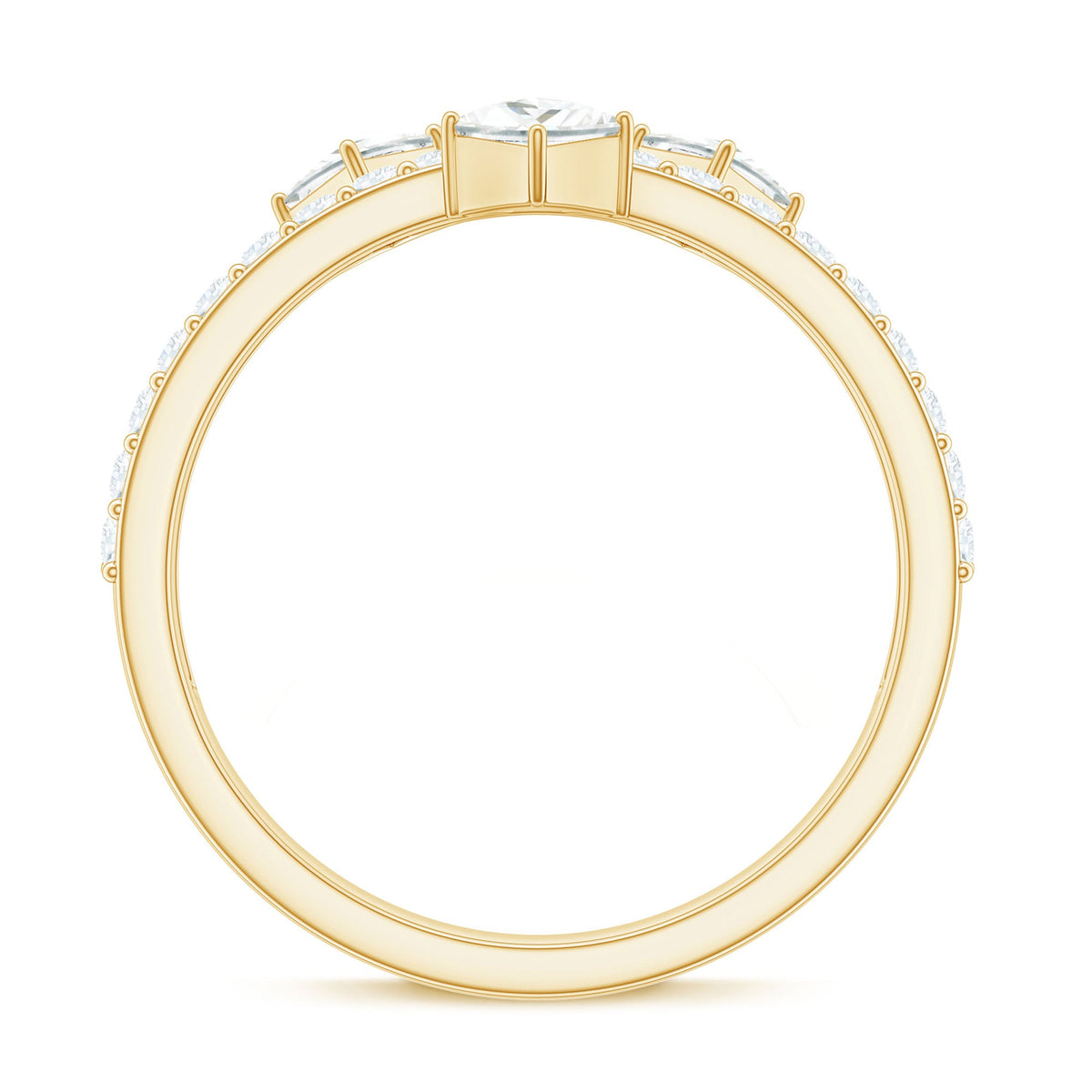 1.50 CT Designer Zircon Band Ring in Prong Setting