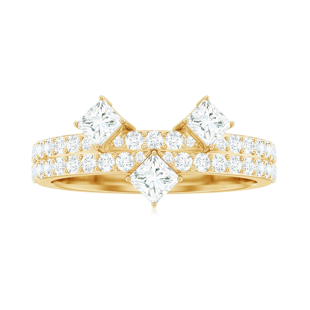 1.50 CT Designer Zircon Band Ring in Prong Setting