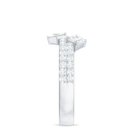 Princess and round cut moissanite wedding band by Rosec Jewels featuring sparkling stones and elegant design.
