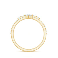 Rosec Jewels princess and round cut moissanite wedding band featuring sparkling gemstones and elegant design.
