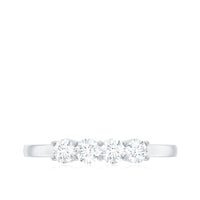 Certified Moissanite 4 Stone Stackable Anniversary Ring