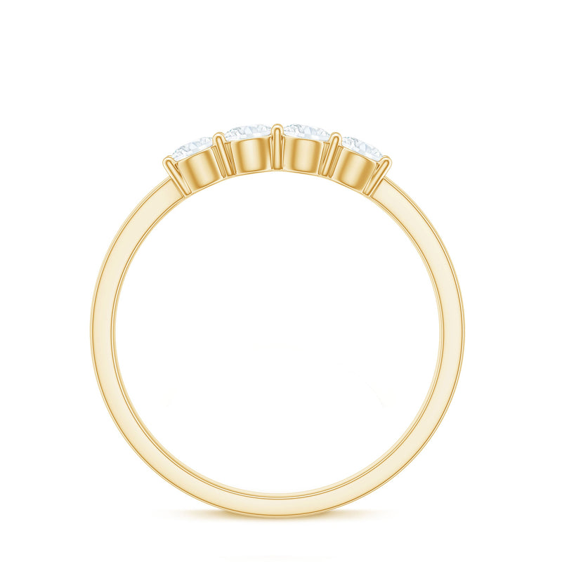 Certified Moissanite 4 stone stackable anniversary ring by Rosec Jewels, featuring sparkling gemstones in a elegant ring design.