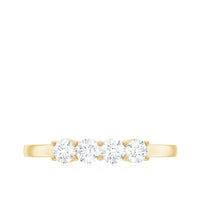 Certified Moissanite 4 Stone Stackable Anniversary Ring