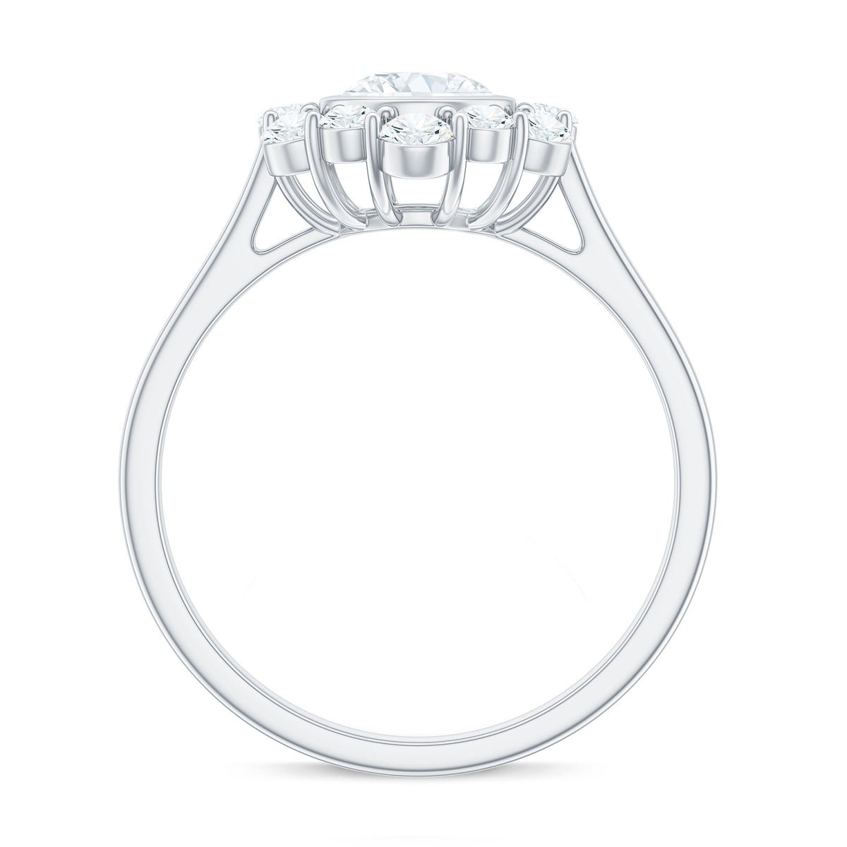 Bezel set 1.50 CT zircon halo engagement ring by Rosec Jewels, featuring a sparkling central stone and elegant band design.