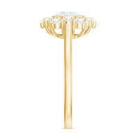 Bezel set 1.50 CT zircon halo engagement ring by Rosec Jewels featuring a sparkling central stone and elegant band design.