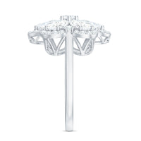 5.50 CT Oval and Round Cut Zircon Floral Statement Ring