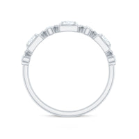 Oval and Round Certified Moissanite Half Eternity Ring
