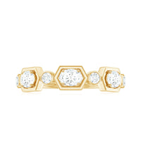 Oval and Round Certified Moissanite Half Eternity Ring