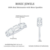 Certified Moissanite Geometric Half Eternity Ring