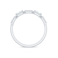 Certified Moissanite Geometric Half Eternity Ring