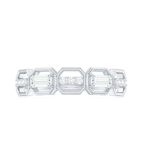 Certified Moissanite Geometric Half Eternity Ring