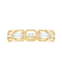 Certified Moissanite Geometric Half Eternity Ring