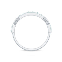 Baguette Cut Moissanite Minimalist Half Eternity Ring