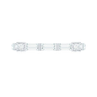Baguette Cut Moissanite Minimalist Half Eternity Ring