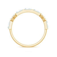 Baguette Cut Moissanite Minimalist Half Eternity Ring
