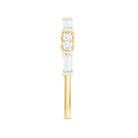 Baguette Cut Moissanite Minimalist Half Eternity Ring