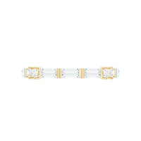 Baguette Cut Moissanite Minimalist Half Eternity Ring