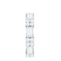 Moissanite Round and Baguette Wedding Band