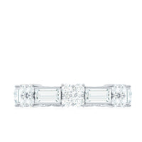 Moissanite Round and Baguette Wedding Band