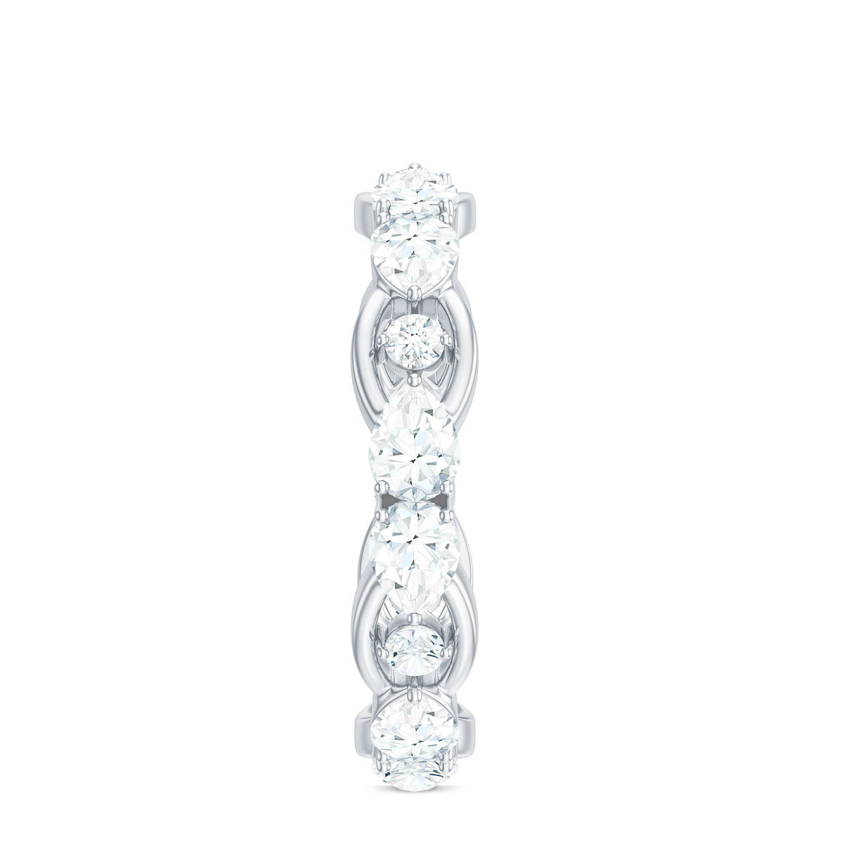 Round and Pear Cut Cubic Zirconia Wedding Band for Women