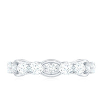 Round and Pear Cut Cubic Zirconia Wedding Band for Women