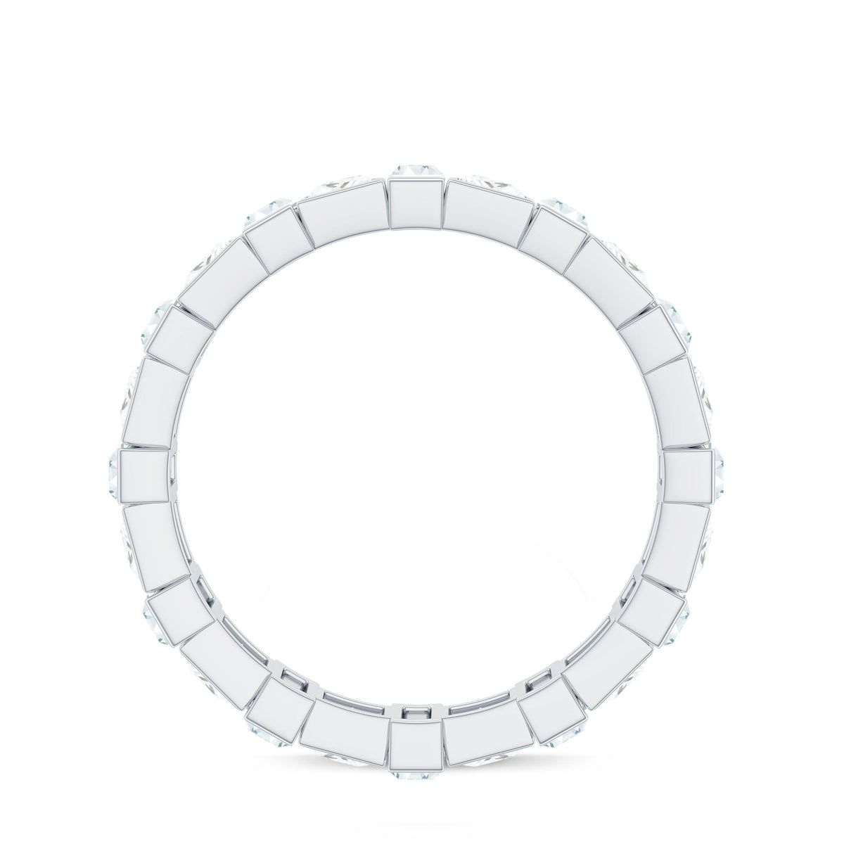 Princess and Baguette Cut Zircon Alternate Eternity Ring