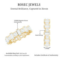 Princess and Baguette Cut Zircon Alternate Eternity Ring