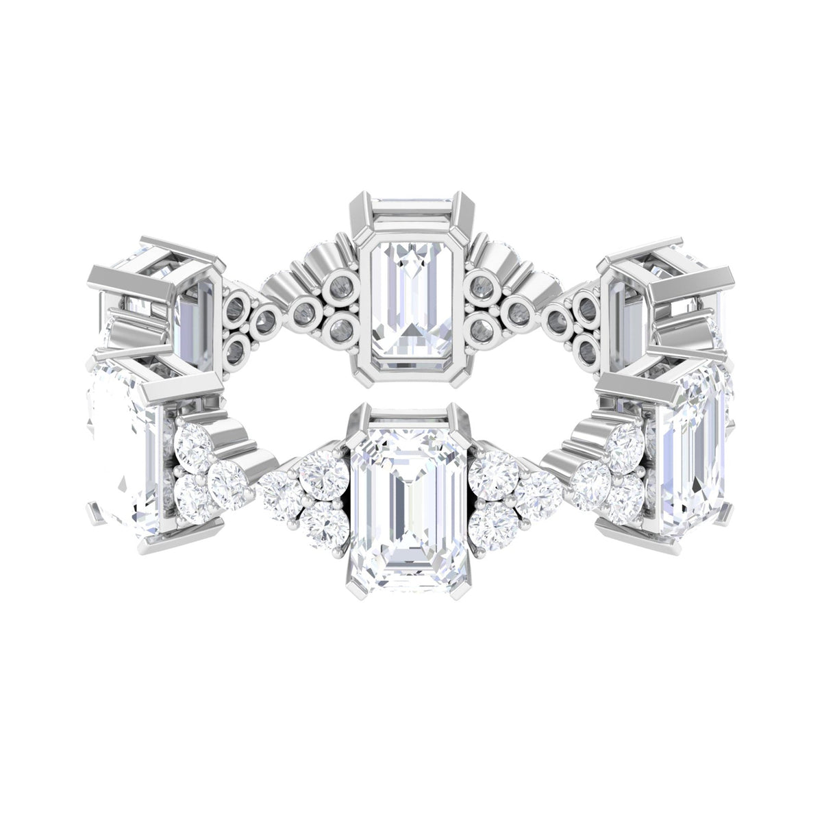7 CT Designer Zircon Eternity Ring in Prong Setting