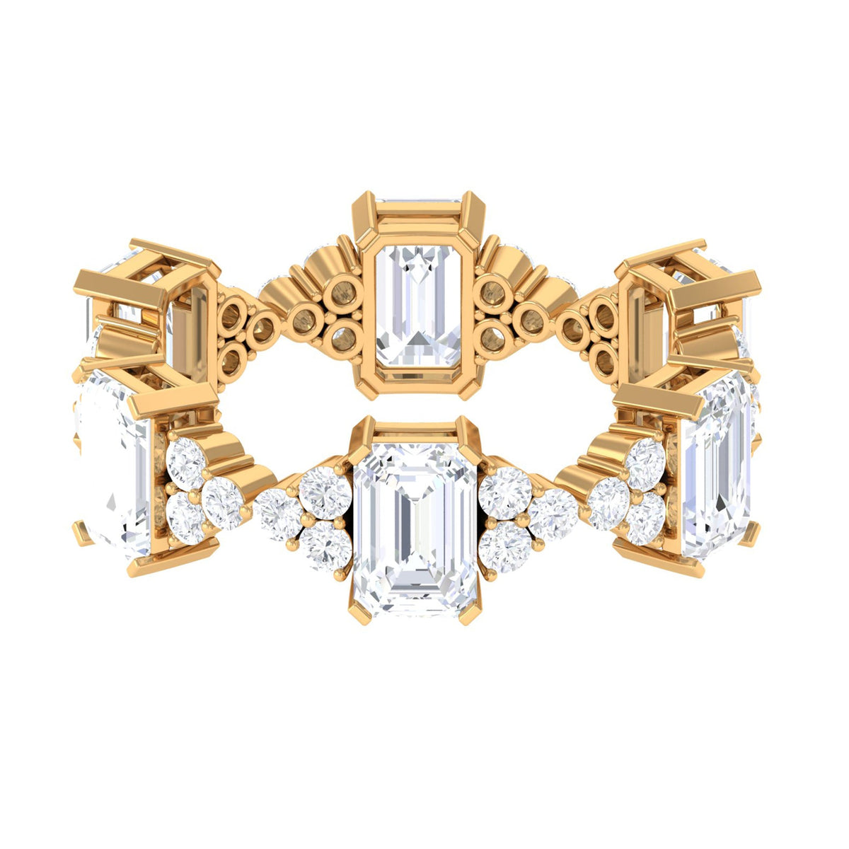 7 CT Designer Zircon Eternity Ring in Prong Setting