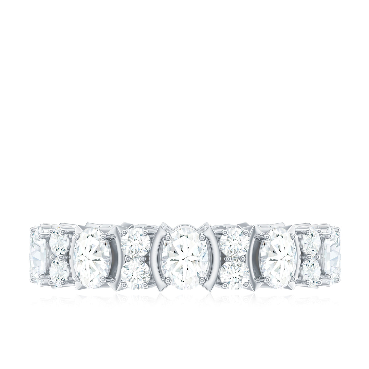 Oval Cut Moissanite Full Eternity Wedding Band