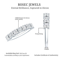 Designer Cubic Zirconia Half Eternity Band Ring