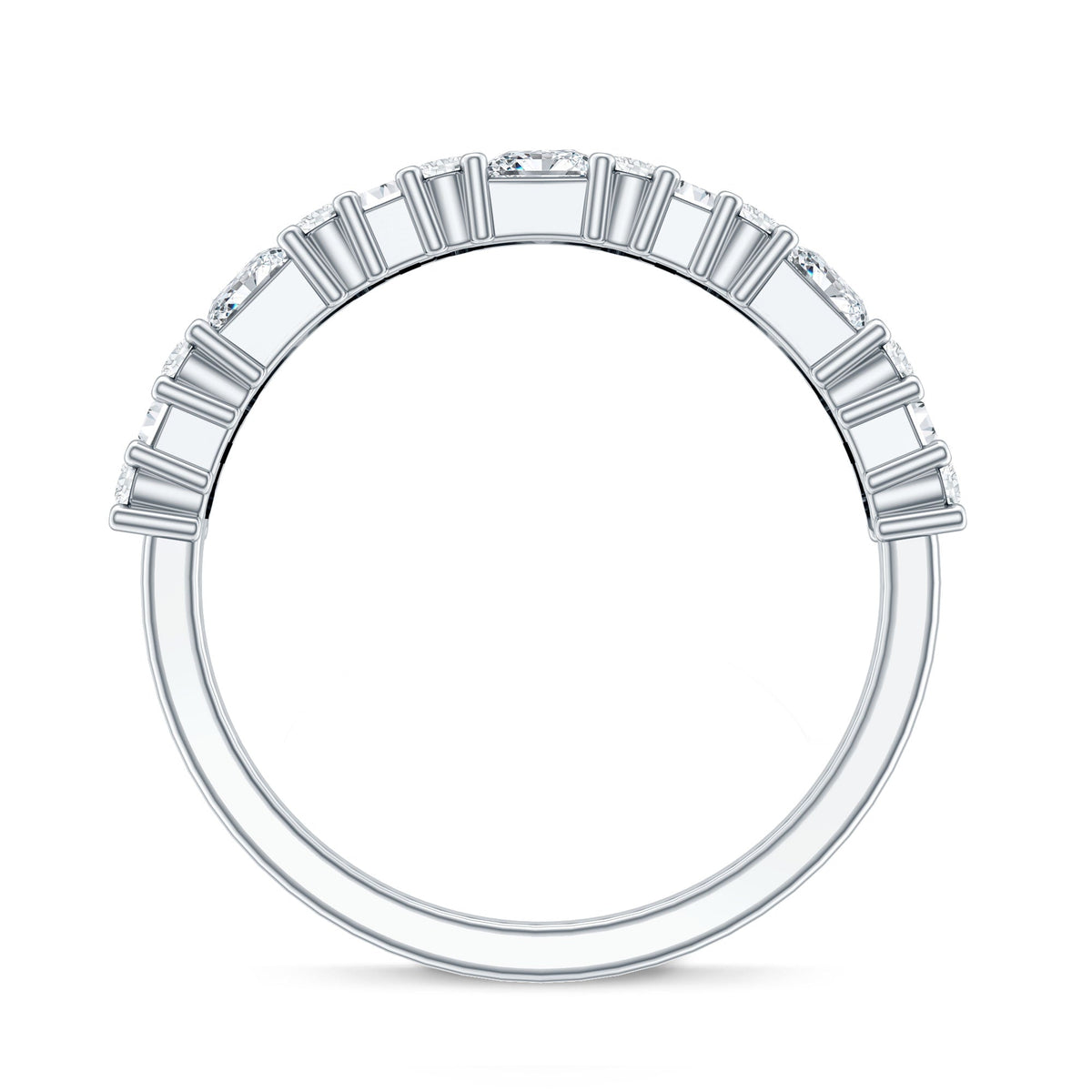 Designer Cubic Zirconia Half Eternity Band Ring