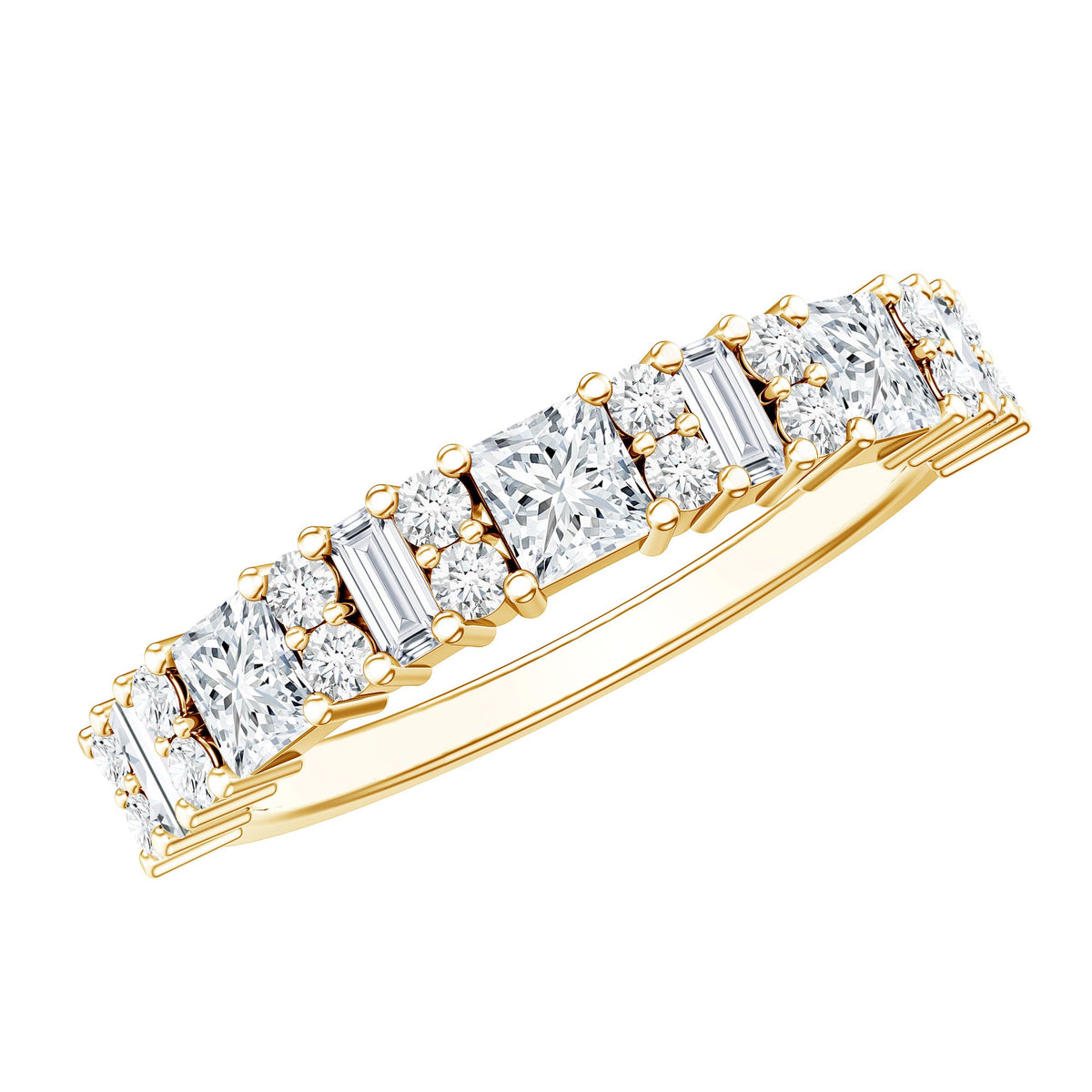 Designer Cubic Zirconia Half Eternity Band Ring