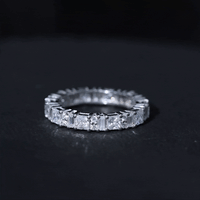 Certified Moissanite Half Eternity Wedding Band for Women