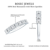 Certified Moissanite Half Eternity Wedding Band for Women